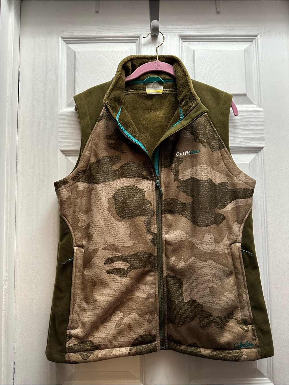 Cabela's OutfitHer Women's Camouflage Fleece Vest - Olive Taupe